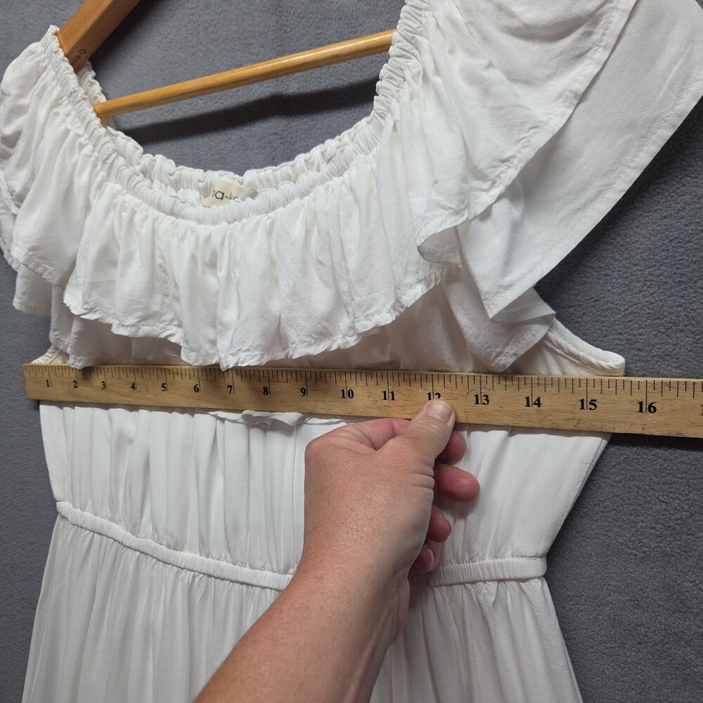 Anna-Kaci White Ruffle Maxi Dress L Off Shoulder Boho Coastal Vacation Feminine - Picture 7 of 14